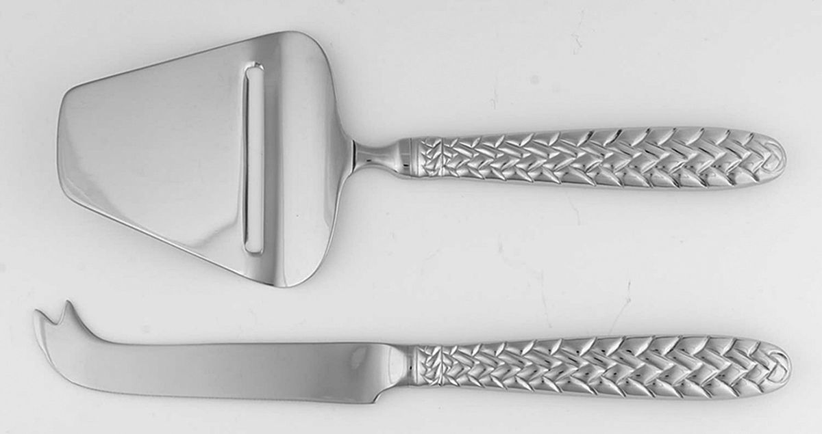 Equestrian Braid (Stainless) (2 Pc) Cheese Set (Knife & Plane) by Ralph Lauren Flatware-1