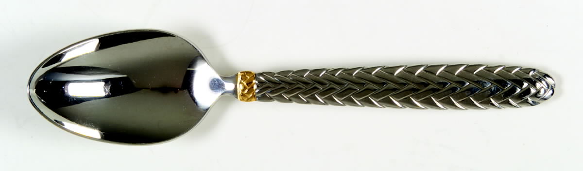 Golden Equestrian Braid (Stainless, Gold Accent) Place/Oval Soup Spoon by Ralph Lauren Flatware-1
