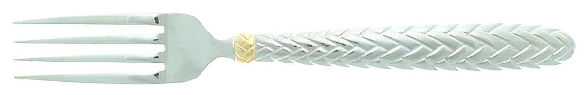 Golden Equestrian Braid (Stainless, Gold Accent) Fork by Ralph Lauren Flatware-1