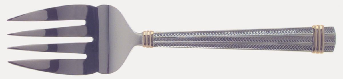 Golden Wainwright (Stainless, Gold Accent) Large Solid Cold Meat Serving Fork by Ralph Lauren Flatware-1
