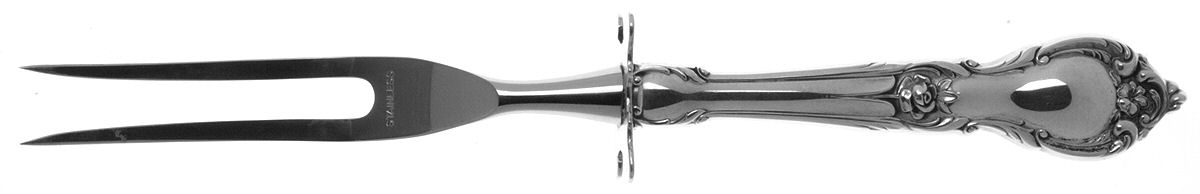 Alexandra (Sterling, 1961) Small Steak Carving Fork with Stainless Prongs by Lunt Silver-1