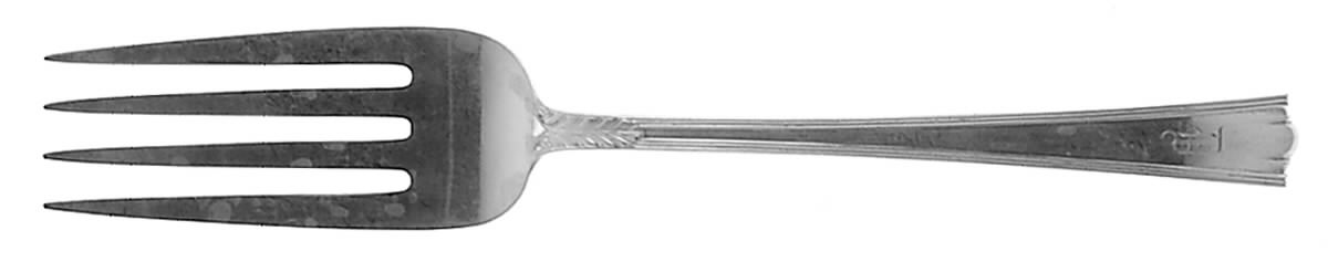 American Directoire (Sterling, 1931) Large Solid Cold Meat Serving Fork by Lunt Silver-1
