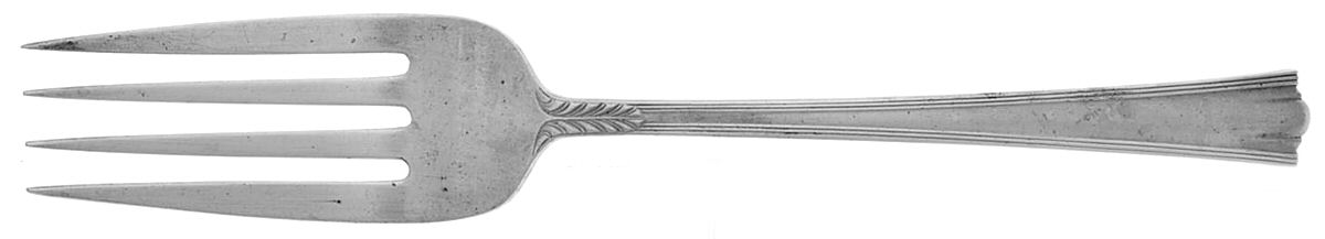 American Directoire (Sterling, 1931) Small Solid Cold Meat Serving Fork by Lunt Silver-1