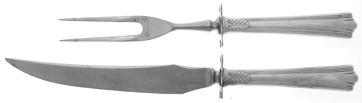 American Directoire (Sterling, 1931) Small Stainless Blade 2-Piece Steak Carving Set by Lunt Silver-1