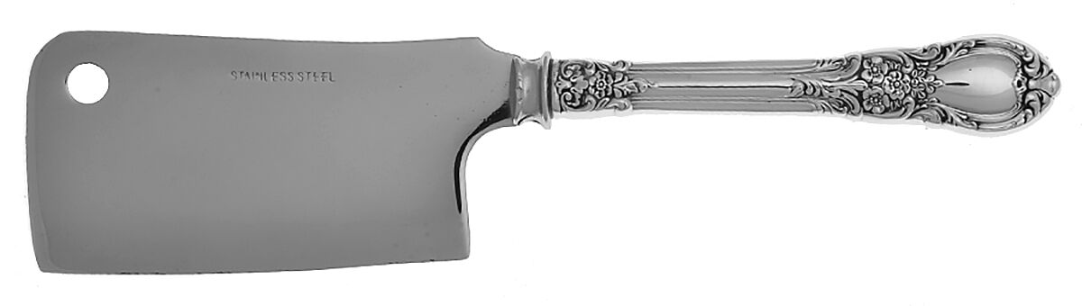 American Victorian (Sterling, 1941, No Monos) Cheese Cleaver with Stainless Blade HC by Lunt Silver-1