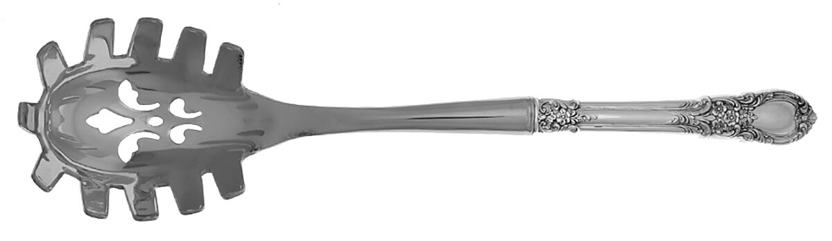 American Victorian (Sterling, 1941, No Monos) Pasta Server with Stainless Bowl HC by Lunt Silver-1