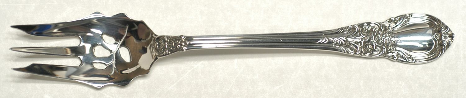 American Victorian (Sterling, 1941, No Monos) Pickle Fork Pierced with Short Handle HC by Lunt Silver-1