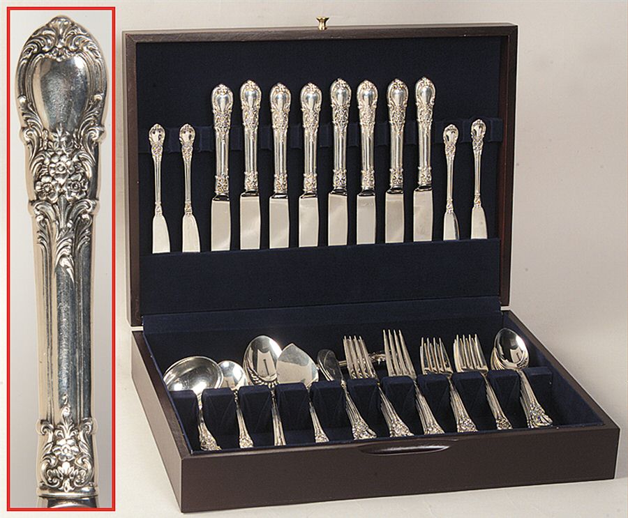 American Victorian (Sterling, 1941, No Monos) 46 Piece Set by Lunt Silver-1