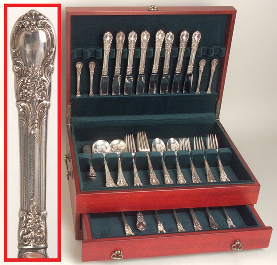 American Victorian (Sterling, 1941, No Monos) 56 Piece Set by Lunt Silver-1