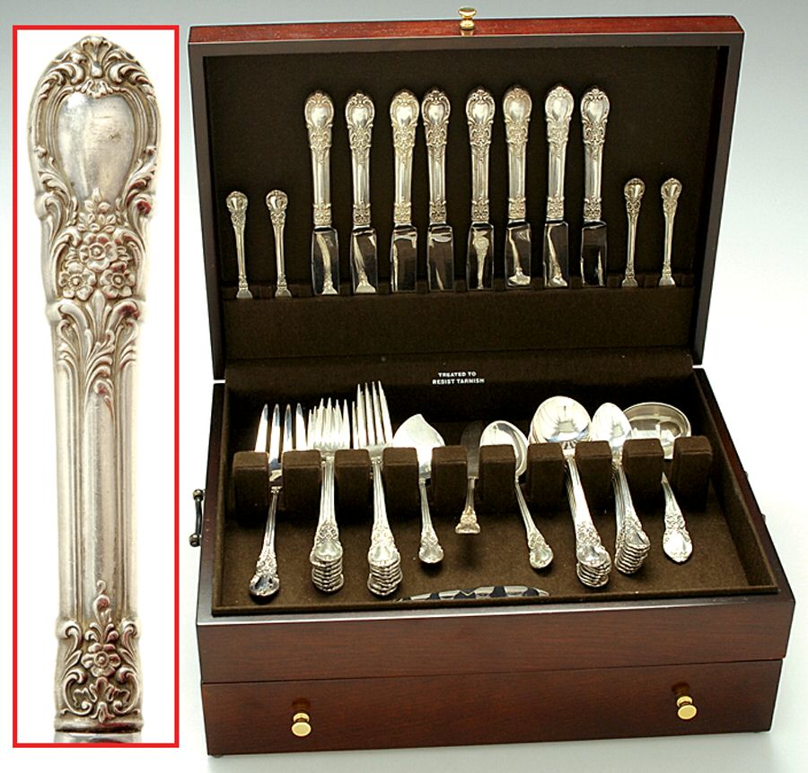 American Victorian (Sterling, 1941, No Monos) 56 Piece Set by Lunt Silver-1