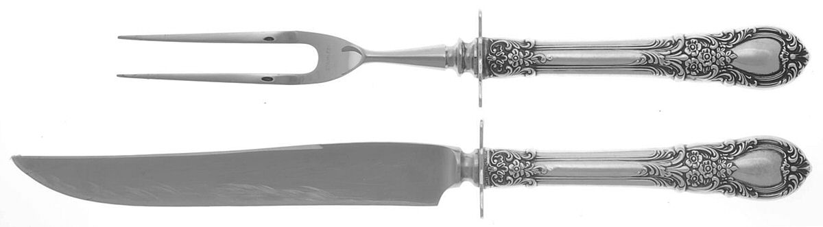 American Victorian (Sterling, 1941, No Monos) Small Steak 2-Piece Carving Set w/Stainless Blade by Lunt Silver-1