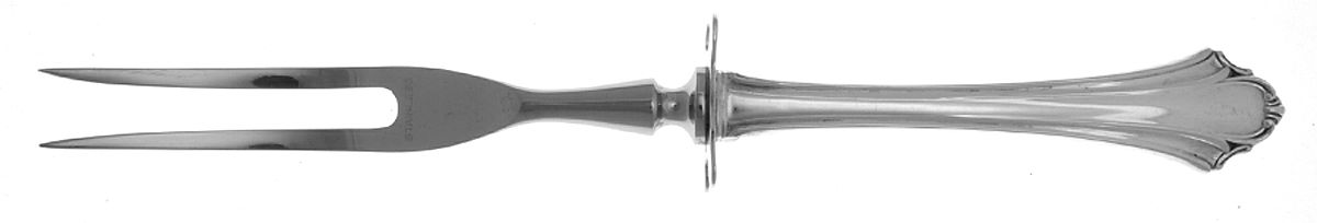 Bel Chateau (Sterling, 1983) Small Steak Carving Fork with Stainless Prongs by Lunt Silver-1