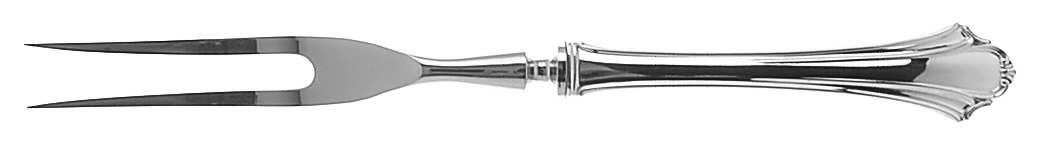 Bel Chateau (Sterling, 1983) Small Steak Carving Fork with Stainless Prongs by Lunt Silver-1