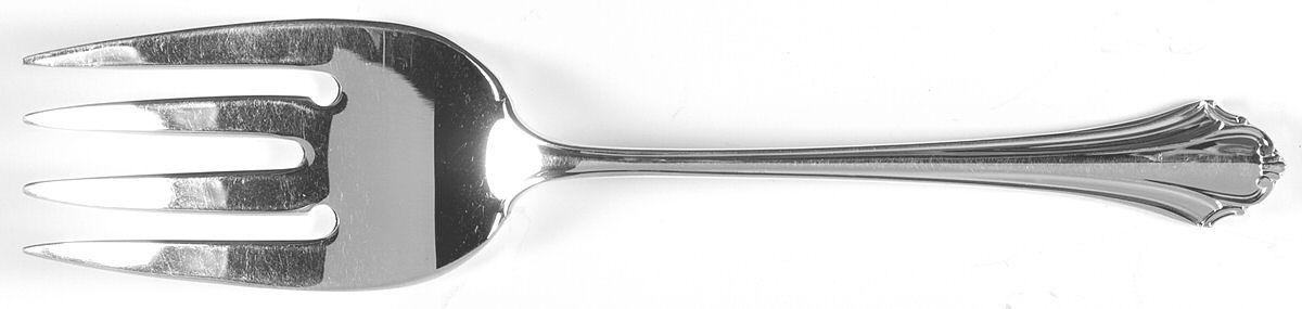 Bel Chateau (Sterling, 1983) Medium Solid Cold Meat Serving Fork by Lunt Silver-1