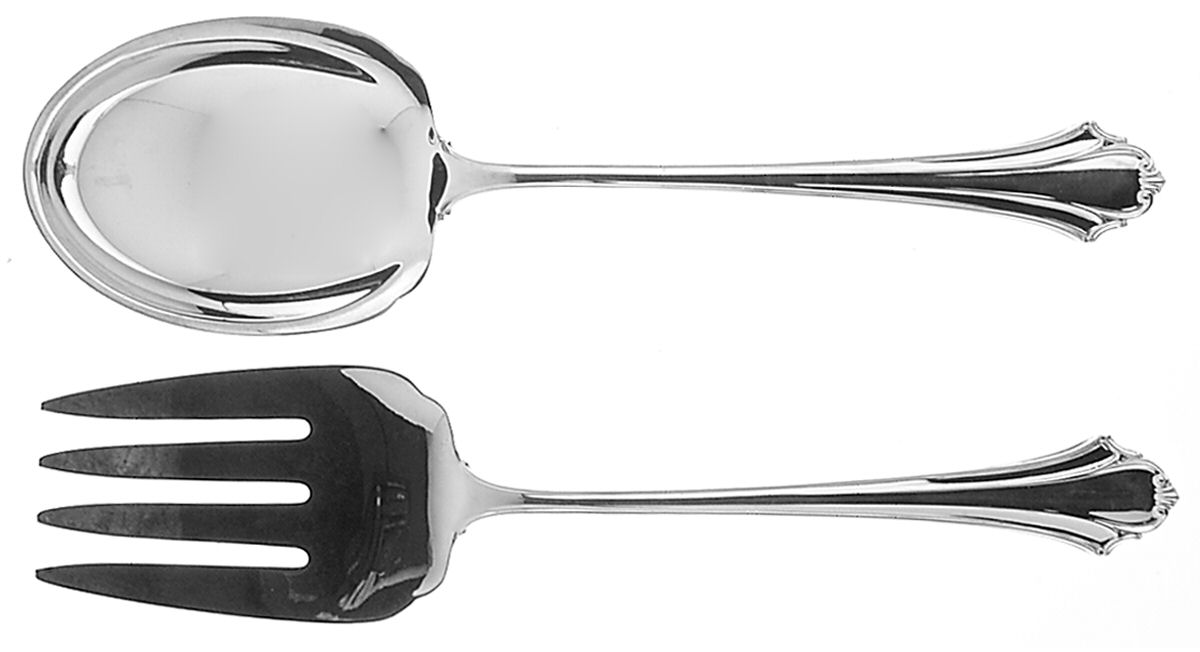 Bel Chateau (Sterling, 1983) (2 Pc) Solid Salad Set by Lunt Silver-1