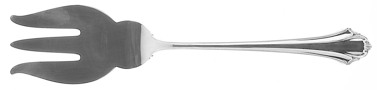 Bel Chateau (Sterling, 1983) Large Solid Fish Serving Fork by Lunt Silver-1