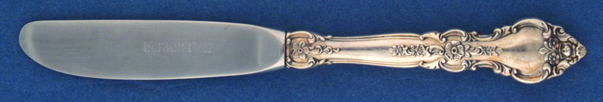 Belvedere (Sterling, 1972) Modern Hollow Butter Spreader (Stainless) by Lunt Silver-1