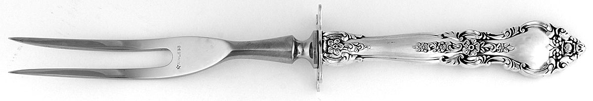 Belvedere (Sterling, 1972) Small Carving Fork W/Sterling Guard by Lunt Silver-1