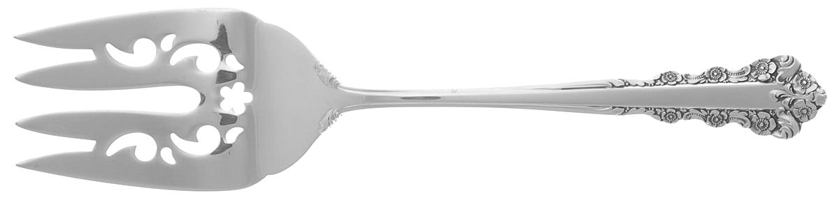 Belle Meade (Sterling, 1967) Medium Solid Cold Meat Serving Fork by Lunt Silver-1
