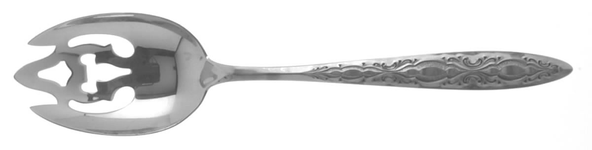Bridal Lace (Sterling, 1973) Pierced Tablespoon (Serving Spoon) by Lunt Silver-1