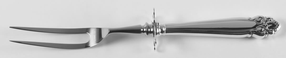 Canterbury Bell (Sterling, 1952) Small Steak Carving Fork with Stainless Prongs by Lunt Silver-1