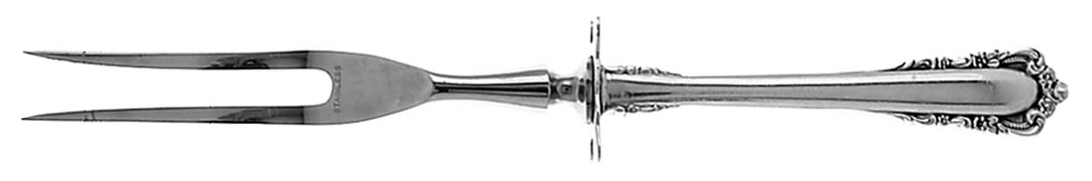 Carillon (Sterling, 1957) Small Steak Carving Fork with Stainless Prongs by Lunt Silver-1