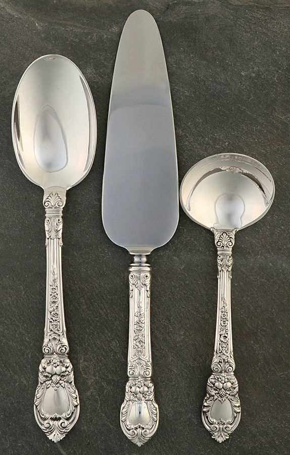 Charles II (Sterling, 1934, No Monograms) 3 Piece Completer Set by Lunt Silver-1