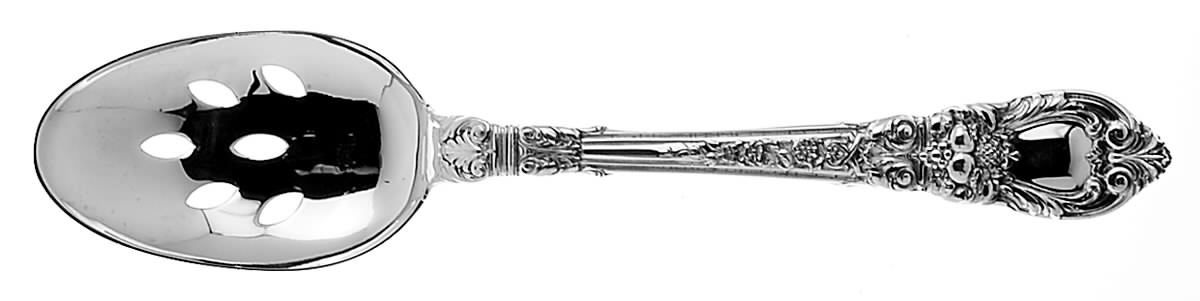 Charles II (Sterling, 1934, No Monograms) Pierced Tablespoon (Serving Spoon) by Lunt Silver-1