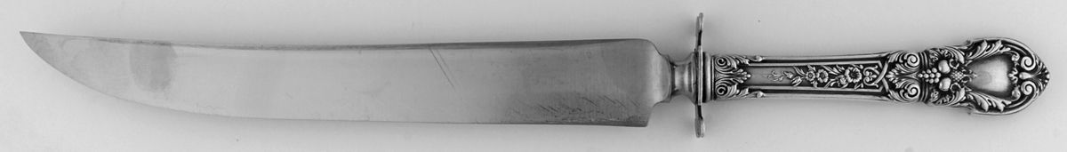 Charles II (Sterling, 1934, No Monograms) Large Stainless Blade Roast Carving Knife by Lunt Silver-1