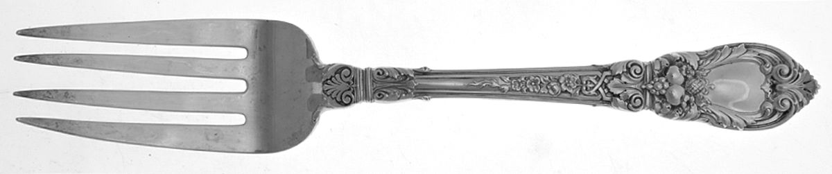 Charles II (Sterling, 1934, No Monograms) Medium Solid Cold Meat Serving Fork by Lunt Silver-1
