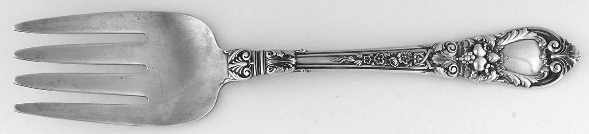 Charles II (Sterling, 1934, No Monograms) Solid Salad Serving Fork by Lunt Silver-1