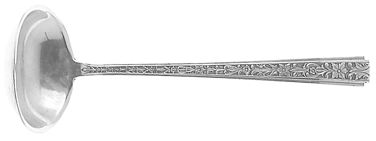Chased Classic (Sterling, 1936) Solid Piece Cream Ladle by Lunt Silver-1