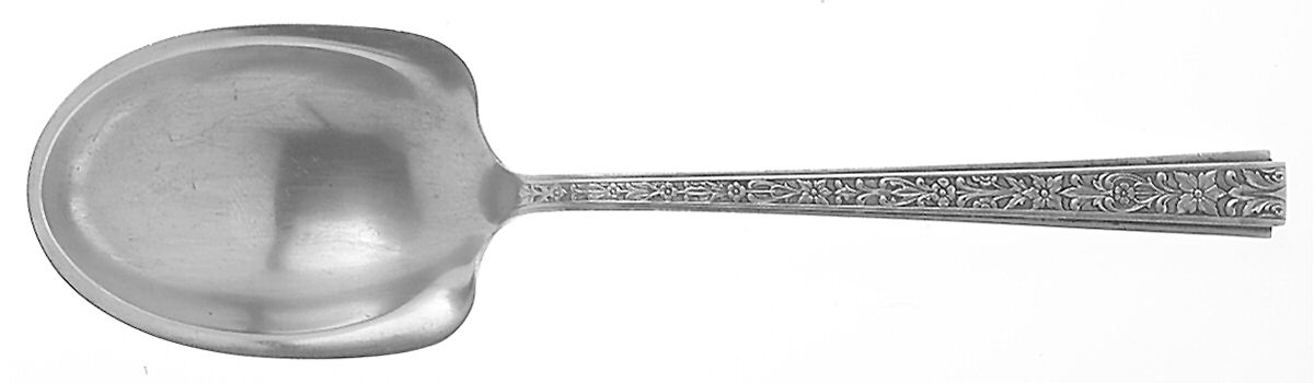 Chased Classic (Sterling, 1936) Preserve Spoon by Lunt Silver-1
