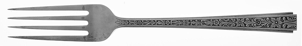 Chased Classic (Sterling, 1936) Fork by Lunt Silver-1