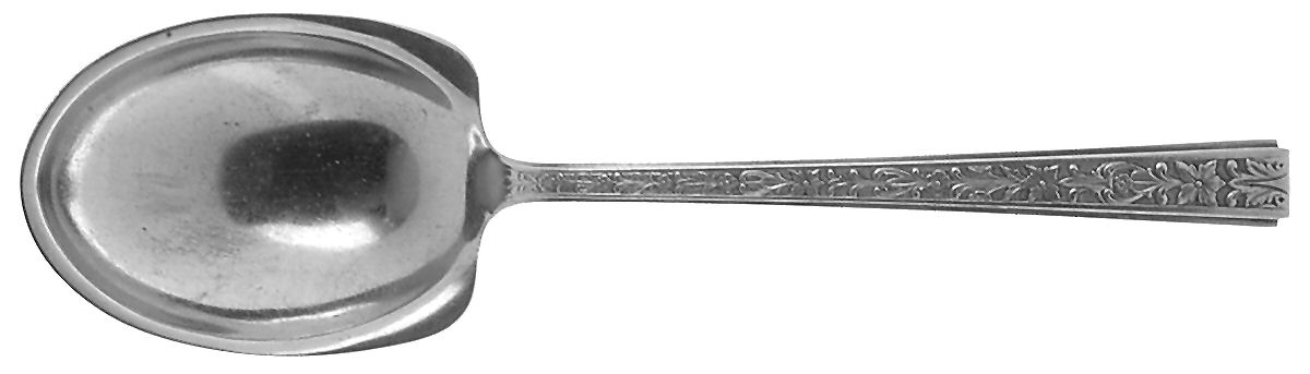 Chased Classic (Sterling, 1936) Large Solid Berry/Casserole Spoon by Lunt Silver-1