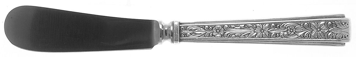 Chased Classic (Sterling, 1936) Butter Spreader Hollow Hdl-Paddle/Stainless Blade by Lunt Silver-1