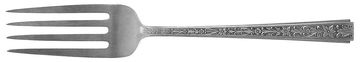 Chased Classic (Sterling, 1936) Large Solid Cold Meat Serving Fork by Lunt Silver-1