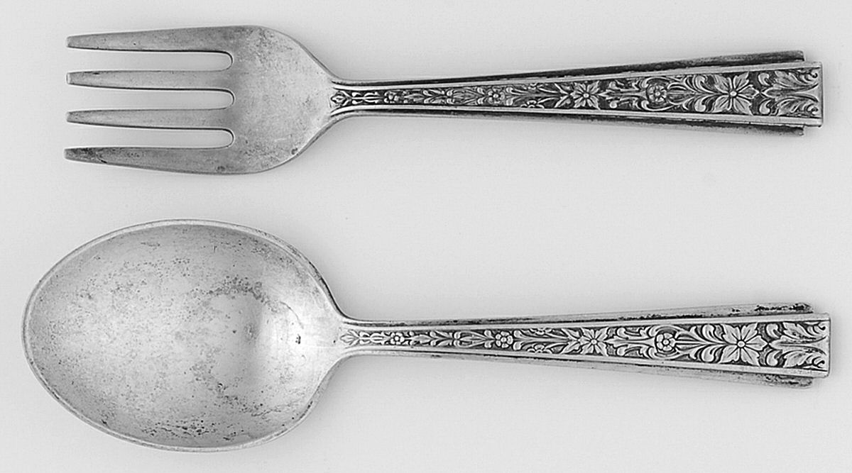 Chased Classic (Sterling, 1936) 2 Pc Baby Set (BF, BS) by Lunt Silver-1