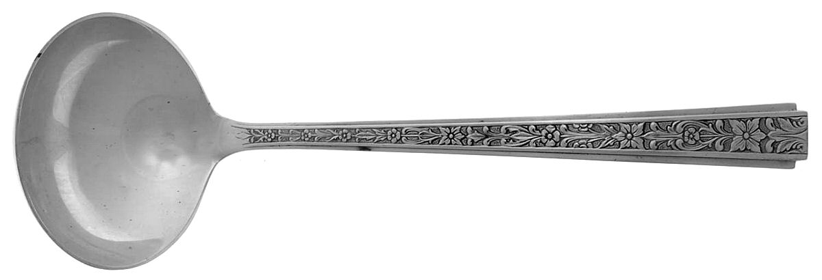 Chased Classic (Sterling, 1936) Solid Gravy Ladle by Lunt Silver-1