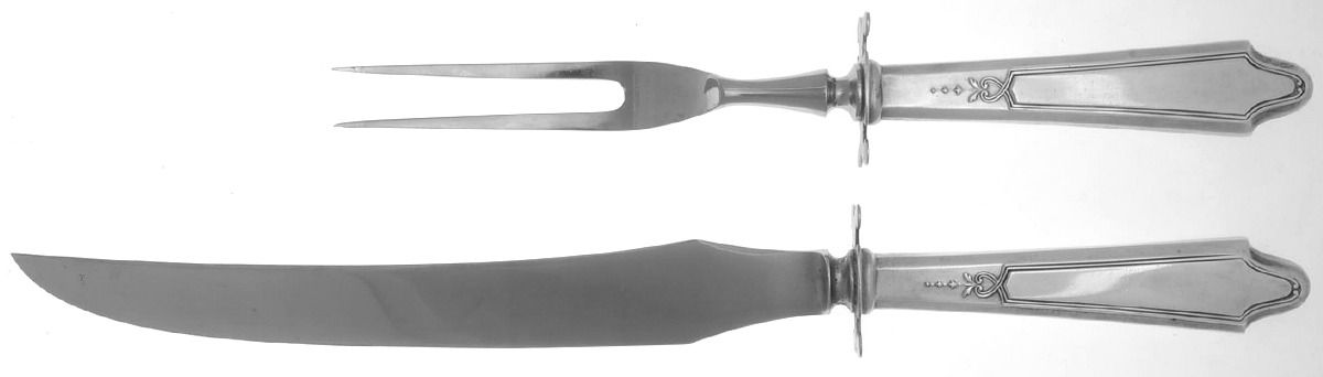 Chateau-Chateau Thierry(Sterling, 1919) Large 2-Piece Roast Carving Set w/ Stainless Blade by Lunt Silver-1