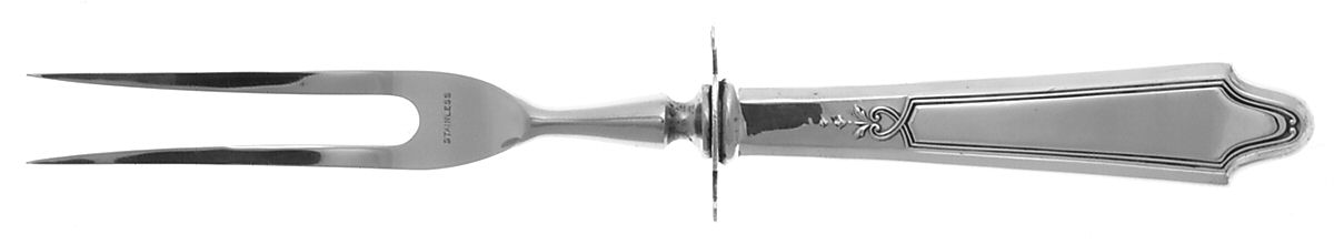 Chateau-Chateau Thierry(Sterling, 1919) Large Stainless-Prong Roast Carving Fork by Lunt Silver-1