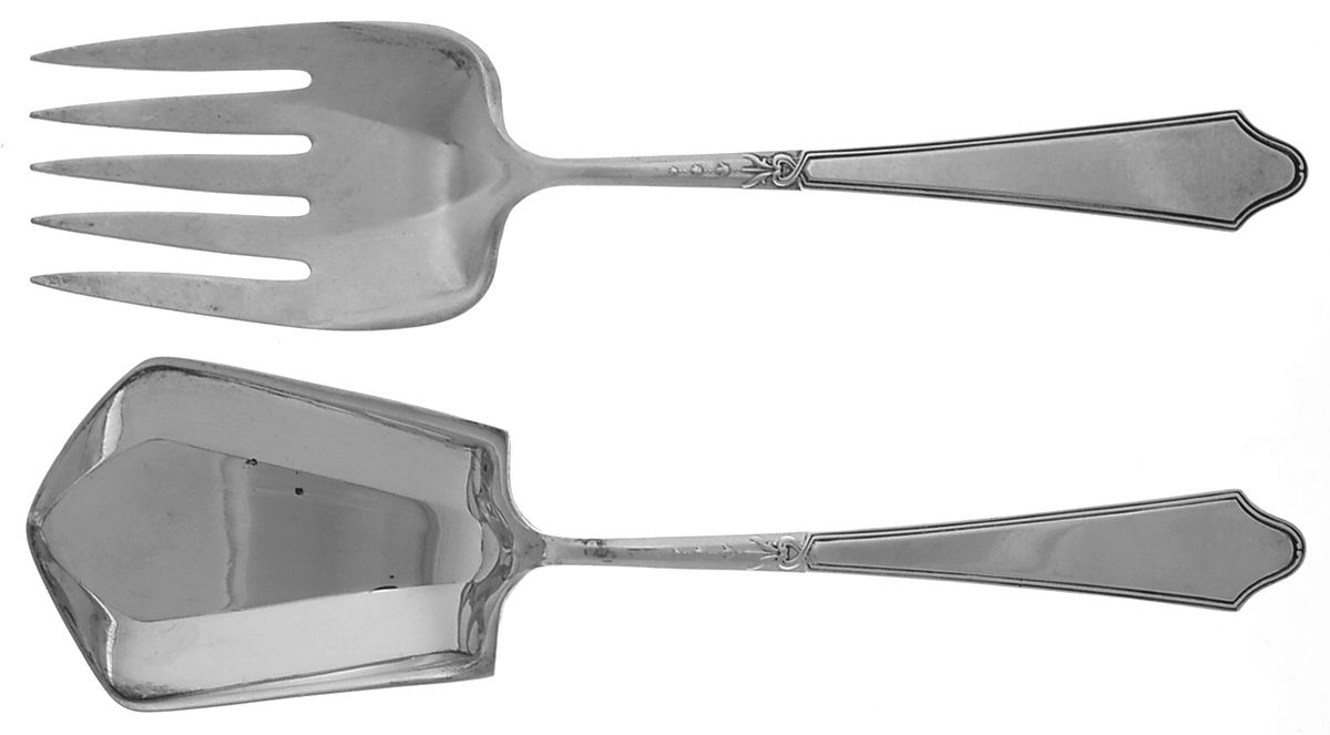 Chateau-Chateau Thierry(Sterling, 1919) (2 Pc) Solid Salad Set by Lunt Silver-1