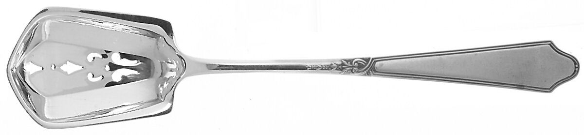 Chateau-Chateau Thierry(Sterling, 1919) Pierced Bowl Short Handle Olive Spoon by Lunt Silver-1
