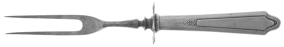 Chateau-Chateau Thierry(Sterling, 1919) Small Steak Carving Fork with Stainless Prongs by Lunt Silver-1