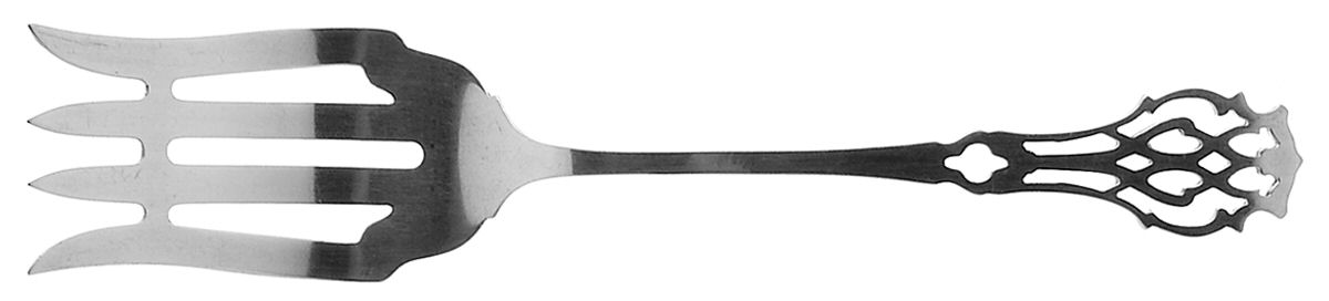Chippendale (Sterling, 1910) Small Solid Cold Meat Serving Fork by Lunt Silver-1