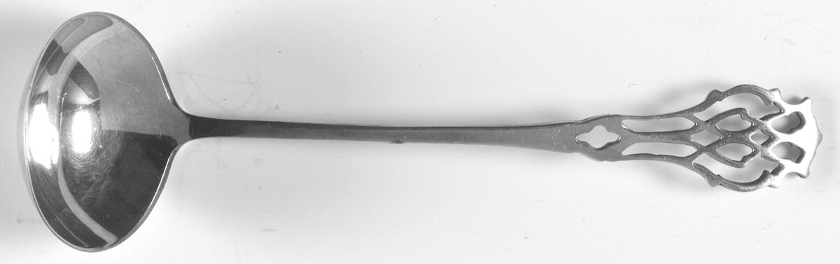 Chippendale (Sterling, 1910) Solid Piece Cream Ladle by Lunt Silver-1