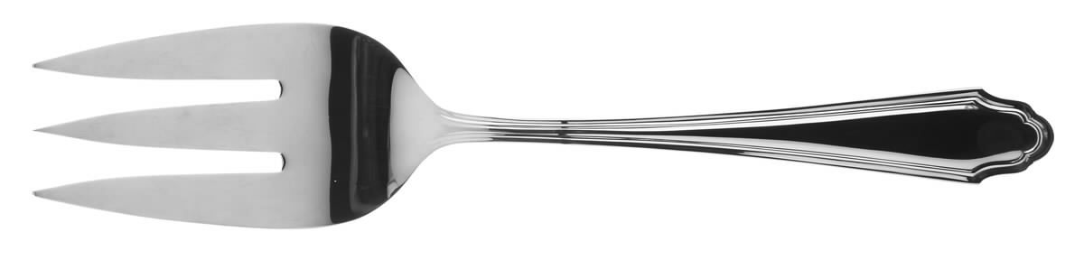 Clarendon (Stainless, 1981) Medium Solid Cold Meat Serving Fork by Lunt Silver-1