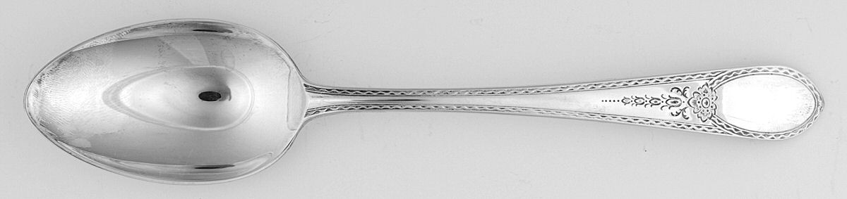 Colonial Engraved (Silverplate, 1982) Place/Oval Soup Spoon by Lunt Silver-1