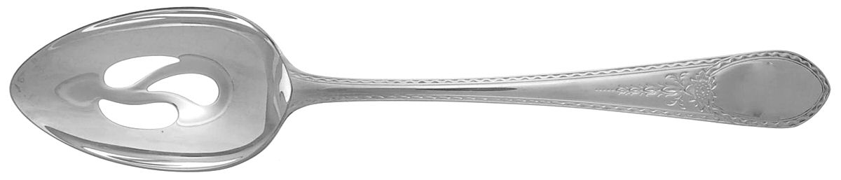 Colonial Engraved (Silverplate, 1982) Pierced Tablespoon (Serving Spoon) by Lunt Silver-1