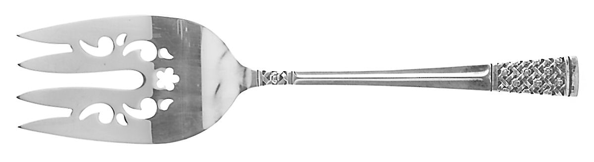 Columbine (Sterling, 1973) Medium Solid Cold Meat Serving Fork by Lunt Silver-1